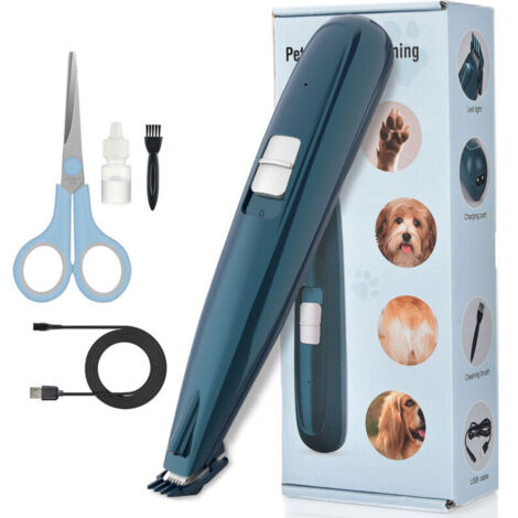 SABIR Tierhaarschneider mit LED-Licht, professioneller Haarschneider für Hunde und Katzen, USB-Aufladung, elektrischer Trimmer für Haare im Gesicht, Augen, Ohren, Pfoten (1/5)