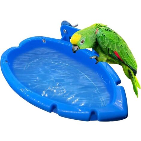 SABIR Perroquet Boîte De Bain Salle De Bain Mangeoire Bains d'oiseaux Baignoire Perroquet Cage Suspension Boîte De Bain Perroquet Fournitures De Bain Bleu (1/5)