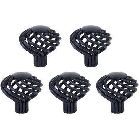 SABIR 5Pcs Quincaillerie De Cabinet En Fer Forgé Noir Cage à Oiseaux Bouton Armoire Poignée De Porte - Dia.1.3inch (1/5)