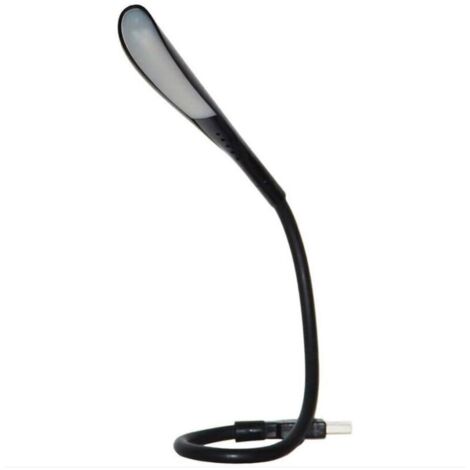 SABIR Lampe LED USB, lampe de lecture pour clavier d'ordinateur, lumière USB réglable pour ordinateur portable, conception flexible en col de cygne, luminosité à 3 niveaux, contrôle tactile (noir) (1/5)