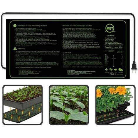 SABIR Station de Germination Durable imperméable à l'eau, Tapis de Chauffage, Tapis de Chauffage hydroponique Chaud pour Tapis de Plante de Reptile, 20x10in (1/5)