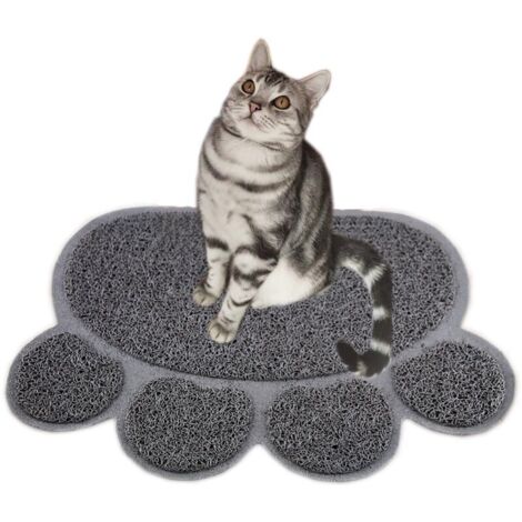 SABIR tapis de litière pour chat napperon pour chat tapis de sol pour chat tapis de litière pour chat tapis de toilette pour chat tapis de litière pour chat gris MNS (1/5)