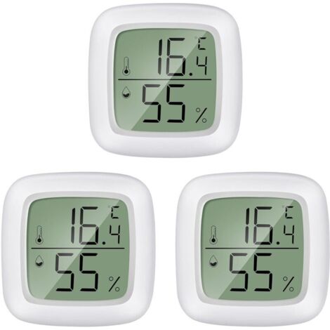 SABIR Termometre Maison 3 pièces Mini LCD Thermomètre Hygromètre Interieur de Portable -20 ℃ 60 ℃, 10% 99% RH Convient pour Les Chambres D'enfants,Les Chambres de Personnes âgées etc (1/5)