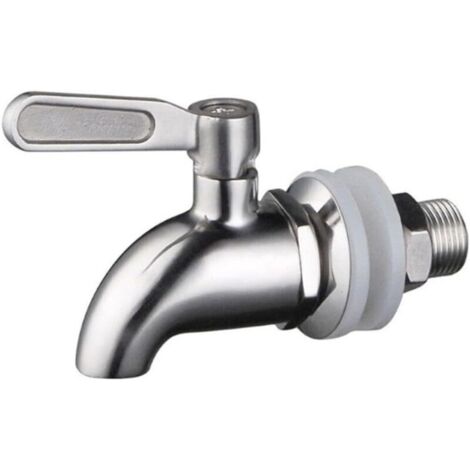 SABIR Robinet de distributeur de boissons, robinet de seau d'ébullition de bière de jus, robinet de rechange en acier inoxydable, filetage extérieur de 16 mm (1/5)