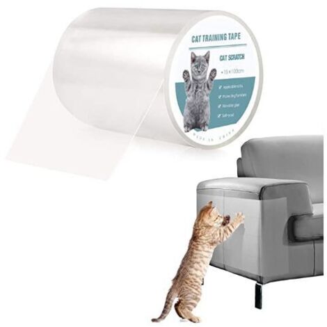 SABIR 1pcs Protection Canape Chat Anti Griffe Sticker Transparent Autocollant Rouleau de Protection Invisible Protege de Meubles Table (S:15x100cm) (1/4)