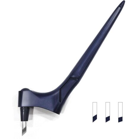 SABIR Outil de coupe d'artisanat, couteau artisanal de précision en acier inoxydable, avec 3 morceaux de lame rotative à 360 degrés, outil de coupe d'art artisanal, scrapbook (3 lames, bleu) (1/5)