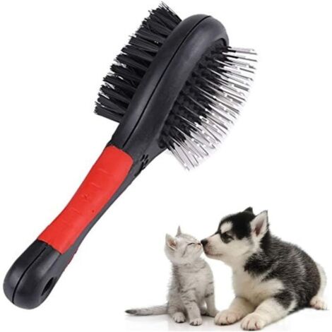 SABIR Peigne professionnel à la mode double face pour animal domestique Brosse de démêlage de poils pour enlever les poils de votre animal de compagnie pour le toilettage et le massage des chats 2 Pcs (1/5)