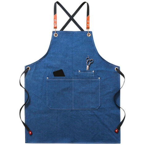 SABIR Tablier Adulte Unisexe Boucher Vêtements Travail Accessoires Chef BBQ Restaurant Femmes Hommes Barman Barber, (Color : Blue) (1/5)