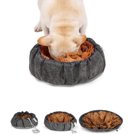 SABIR Solide Tapis de Fouille Chien Snuffle Mat Chat Lavable en Machine Multifonction Gamelle Chien Pliable Jouet Chien Tapis Educateur Jeu pour Chien Marron (1/5)