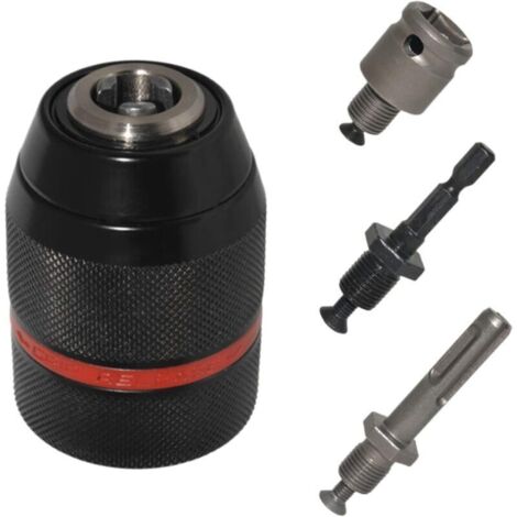 SABIR Mandrin Perceuse, 1/2-20 UNF Mandrin, Mandrin Autoserrant, 1.5-13mm Mandrin de Perçage, Adaptateur de mandrin de perçage sans clé, Mandrin SDS Convient à de nombreux types de forets (4) (1/4)