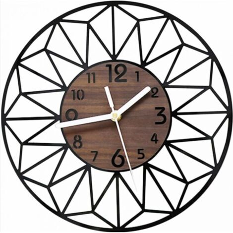 SABIR Horloge Murale Bois Acrylique 40cm Horloge Murale Silencieuse sans Tic-Tac Salon Chambre Cuisine Bureau Grande Pendule Murale Bois Moderne Vintage Classique (1/5)