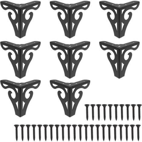 SABIR Lot de 8 pieds de meubles creux modernes avec vis pour armoire, canapé, table, meuble TV, armoire, mobilier de bureau - Noir mat - 10 cm (1/5)