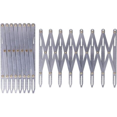 SABIR 1 règle à fente rétractable pour couture, 16 cm/6,3 pouces, réglable, séparateur équidistant en aluminium, accessoire multifonction pour rideaux à œillets (1/5)
