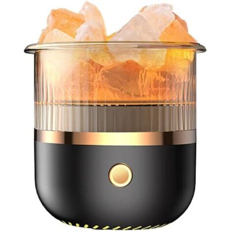 SABIR Humidificateur en cristal de sel - Diffuseur d'huiles essentielles USB avec lumière LED - Petit humidificateur pour chambre à coucher, veilleuse - Humidificateur d'air portable pour la maison, (1/5)