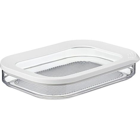 SABIR Boîte à charcuterie 1 étages Blanc boîte de rangement frigo pour charcuterie - boîtes de conservation séparées passe au lave-vaisselle (1/5)