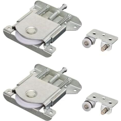 SABIR 2 Paires Roulette Porte Coulissante Placard,Roulette de Coulissante,Rouleau Placard,Meubles Roues Coulissante,pour Armoires, Fenêtres, Portes Coulissantes (Argent) (1/5)