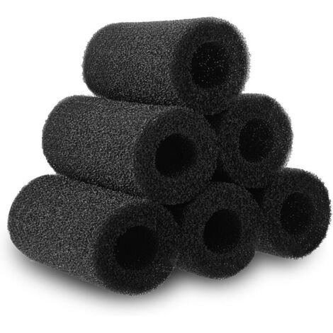 SABIR Lot de 6 éponges filtrantes pour aquarium - Éponge de pré-filtre - Accessoire de filtre d'aquarium - Empêche l'inhalation accidentelle de petits poissons et crevettes (75 x 40 mm)