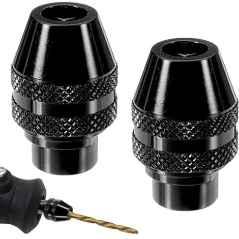 SABIR Mini Mandrin Perceuse,2 Pcs Accessoires Embout pour SDS Outils 1/32 bis 1/8 Adaptateur Foret Outils de Coupe Métal pour 4000,400,3000,398,395,300,200,285,8200,800 (1/5)