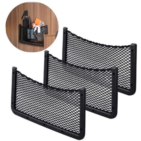 SABIR 36x18cm, 3 PCS Filet Rangement pour Voiture, Organisateurs Rangement Coffre, Multifonctionnel Sac Pocket Organizer de Voiture pour Ustensiles, Camping-Cars, Bateaux, Maison (Filet élastique) (1/5)