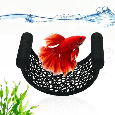 SABIR Hamac Flottant pour Poisson Combattant Cachette Naturelle sans Ventouse, Design en Filet pour Repos des Petits Poissons (1/5)