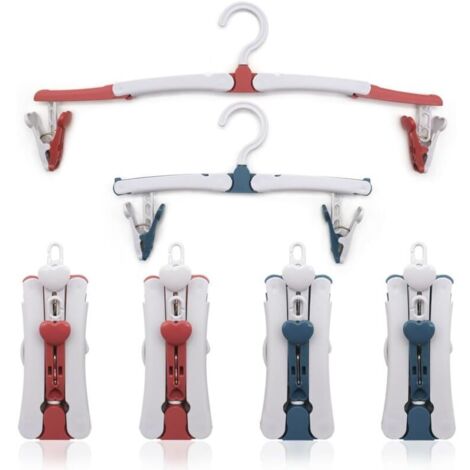SABIR 6 Pièces Cintre Pliable,Cintres Pliables de Voyage avec Clip,Cintres de Voyage Portables Pliables,Cintre Pliant en Plastique,Rotatifs à 360 Degrés,Adaptés aux Voyages en Famille,au Camping (1/5)