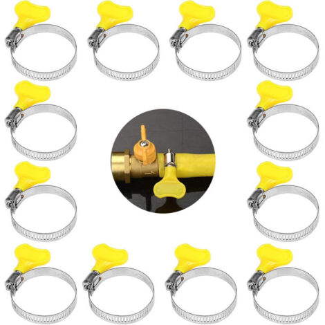 SABIR Lot de 12 colliers de serrage en acier inoxydable 9-16 mm pour fixation de tuyau (1/5)