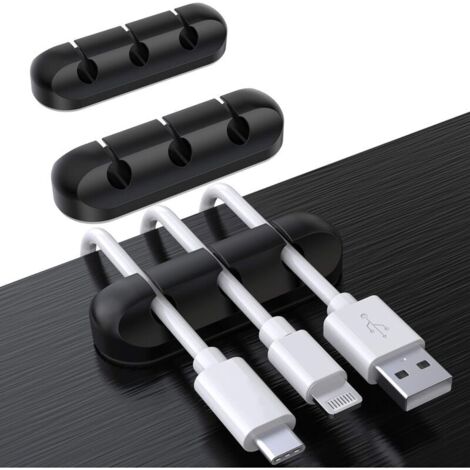 SABIR Clips Câble Organisateur Bureau, Lot de 3 Support de Câble, Organisateur de Cordon, Gestion des Cables, Câble Rangement pour USB Câbles de Chargeur/Souris/Écouteur/PC (1/5)
