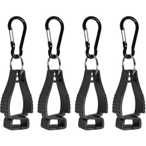 SABIR 4 Pcs Pinces à Gant pour Gants de Travail Pince à bâche avec Mousqueton Clip Porte Gant Multifonctionnelle anti Perte Glove Clips Légère et Pratique pour Gants de Serviettes, Travail de Sécurité (1/5)