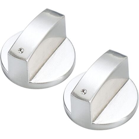 SABIR 2 Pièces Bouton de Gaz,Bouton de Commande Universel,outon Cuisinière à Gaz,Boutons de Commande en Métal,pour cuisinière à gaz cuisinière cuisinières et plaques de Cuisson(Argent) (1/5)