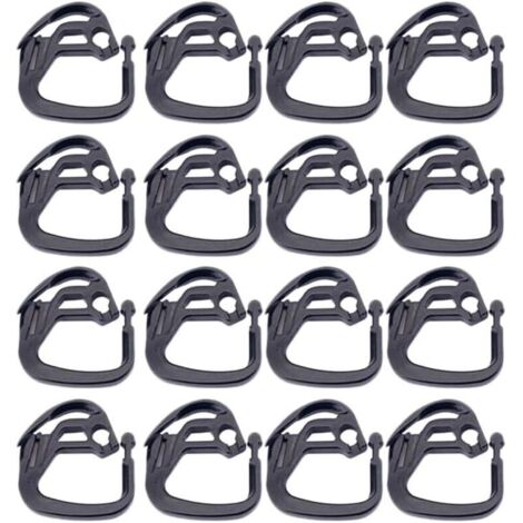 SABIR Clips De Filet D'Ombre En Abs Noirs 34 X 3 Cm - Crochets Robustes Et Faciles À Installer Pour Jardins Et Espaces Extérieurs - Accessoires De Fixation Pour Filet D'Ombrage