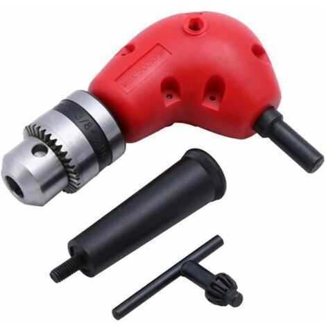 SABIR Embout de Perceuse à Angle Droit de 0,8 à 10 mm Avec Tige Ronde à 90 Degrés Accessoire D'angle Mandrin à Trois Mâchoires Outil de Réparation Avec Tige de 9,5 mm DZ04B (1/4)
