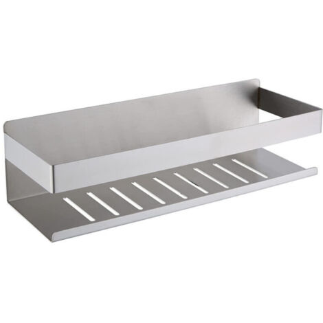 SABIR Étagère de Douche Auto-adhésif, Étagère Salle de Bain sans Perçage Acier Inoxydable Adhésive Panier de Douche, Nickel Brossé 30CM (1/5)