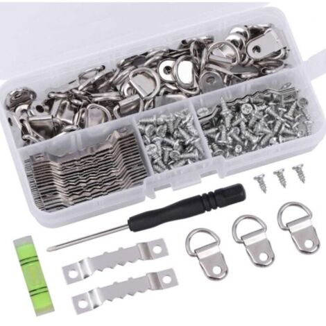 SABIR 252 Pcs Crochet Tableau Mural Accroche Murale Support Cadre Crochets Metal pour Cadre Photo Suspension de Tableaux Attache Murale pour Cadres Encadrement Photo Clous pour Image Miroir (1/5)