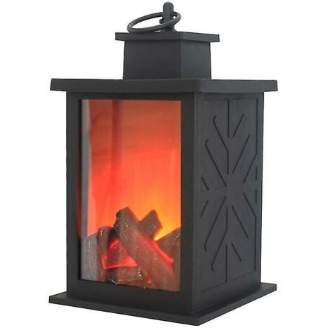 SABIR Lanterne de cheminée Led avec interrupteur tactile, lampe de cheminée à flamme réaliste, fonctionne avec USB (lampe de cheminée rectangulaire) (1/4)