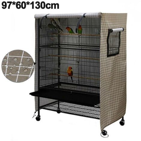 SABIR Grande cage de perroquet lavable, housse de nuit coupe-vent et anti-poussière (hotte de cage uniquement)