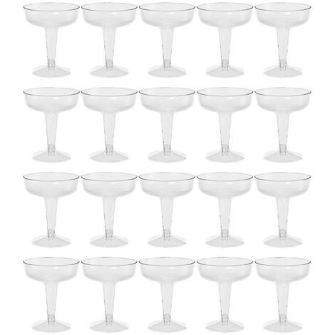 SABIR verres à Champagne en plastique transparent, 20 pièces, pour fêtes, tasse en plastique transparent (1/5)