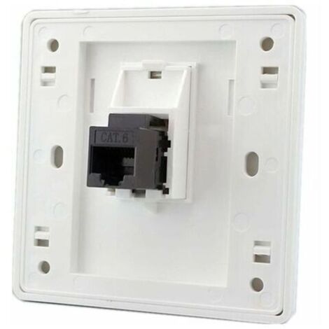 SABIR -Femelle à femelle CAT6 Gigabit prise murale réseau double passage RJ45 LAN façade Internet prise de courant droite, 86x86mm 1 pcs (1/4)