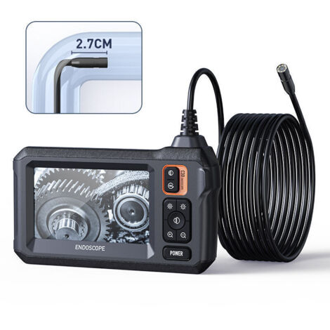 SABIR Caméra d'inspection endoscopique Industrielle, caméra d'égout endoscopique IPS 4,3", caméra Serpent étanche IP67 avec 8 lumières LED, câble Semi-Rigide de 5 m,de (1/4)
