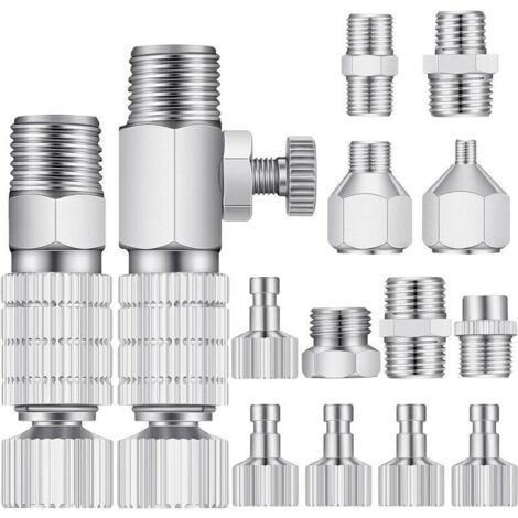 SABIR Ensemble d'adaptateurs pour pistolet pulvérisateur, 14 pièces, accessoires à déconnexion rapide pour pistolet pulvérisateur, adaptateur à déconnexion rapide pour tuyau pour compresseur d'air (1/4)