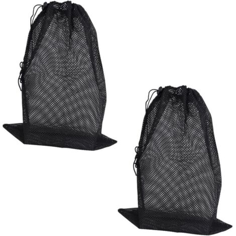 SABIR Lot de 2 sacs filtrants pour pompe à eau, 40 x 30,3 cm, avec cordon de serrage ajustable, pour bassins, piscines, fontaines, jardins et aquariums (noir) (1/4)