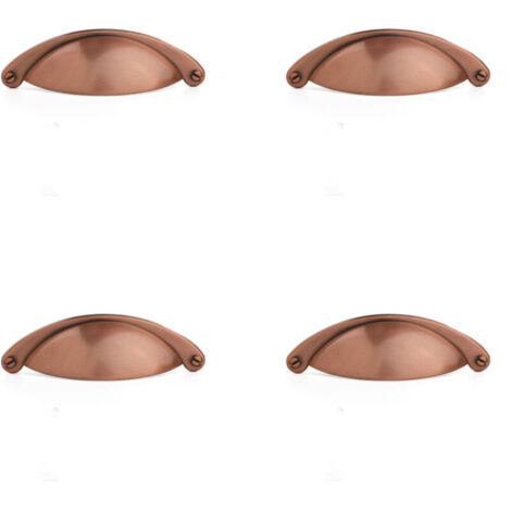 SABIR 4PCS Poignée Coquille Rétro Poignee de Meuble Vintage Bouton Tiroir Poignée avec Vis pour Placards Armoire Commode Tiroirs (B-430 Bronze rouge brossé) (1/4)