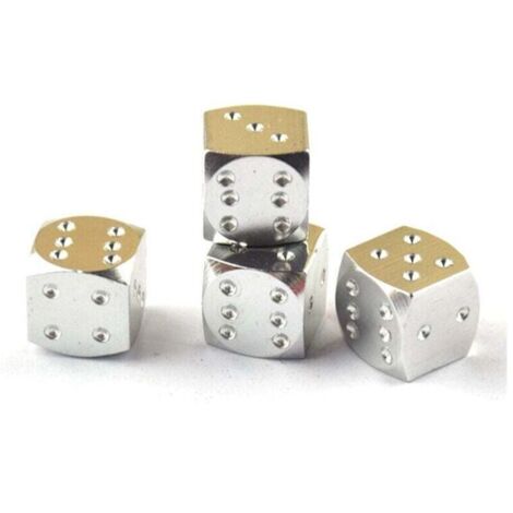 SABIR Lot de 4 bouchons de valve de pneu en métal argent.. (1/3)