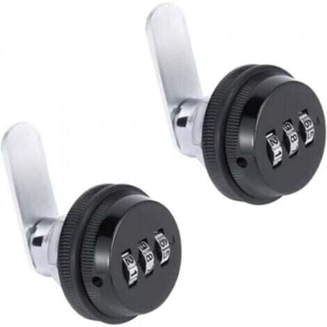 SABIR Lot De 2 Pcs (Noir)3 Code À Chiffres Combinaison Serrure À Came Serrure Armoire 19x30mm Serrure À Code Pour Casier Garde-Robe Classement De Porte Cabinet Boites Aux Lettres Tiroir Placard (1/4)