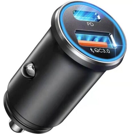SABIR Chargeur de voiture USB C, PD 30 W et QC 20 W, charge rapide 3.0, mini chargeur de voiture USB C, chargeur de voiture 12 V pour iPhone 16 Pro Max 15 14 13 Galaxy S24 23 iPad tablette Airpods (1/3)