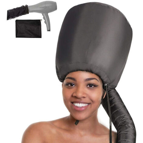 SABIR Accessoire pour sèche-cheveux Bonnet Hood - Détendez-vous, accélère le temps de séchage à la maison, facile à utiliser pour le coiffage, le bouclage et le conditionnement en profondeur - Doux, r (1/4)