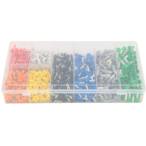 SABIR 1200pcs box Pre Insulated Ferrule Crimp Tube Terminal Wire Connector,DUBUNS (1/4)