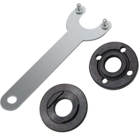 SABIR Ensemble de bride de support et d'écrou de blocage pour meuleuse 5/8"-11, clé coudée en métal pour Bosch Dewalt, remplacement noir 224399-1 193465-4 224568-4 (1/4)
