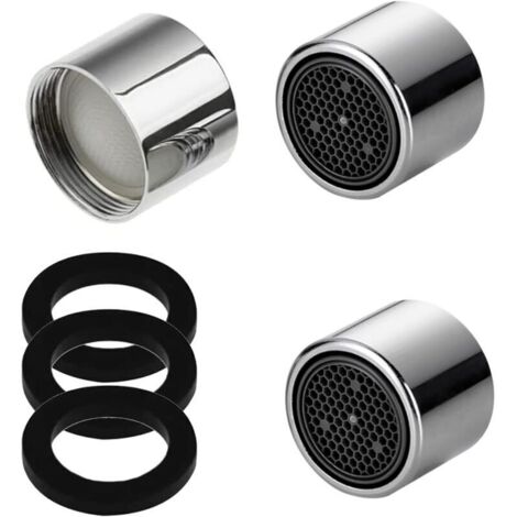 SABIR 3 Pièces Aérateur de robinet, Aerateur Robinet Economie Eau Avec Filtre en Acier Inoxydable pour Robinet Lavabo de Salle de Bain et Cuisine, Comprendre 3 Joints (1/4)