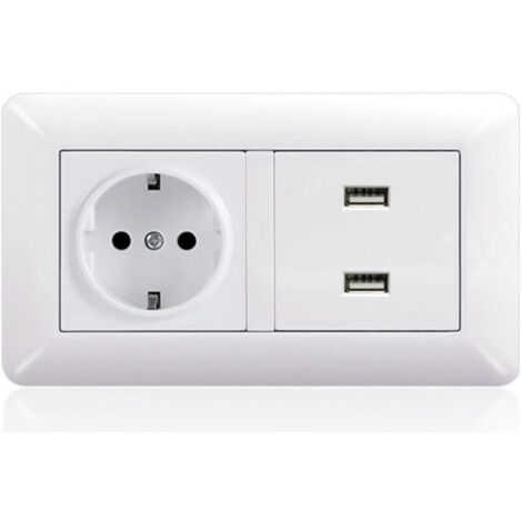 SABIR Prise USB Secteur Multiple, Chargeur USB Multiprises avec 1 Sortie AC, 3 Ports USB, Prise Murale Electrique Compatible avec iPhone/iPad, Idéal pour Chambre Bureau Domicile(blanc, arc) (1/3)