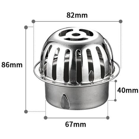 SABIR （Diamètre : 75 mm ）Protection contre les feuilles de gouttière en acier inoxydable 304 - Protection de gouttière - Filtre de récupération de feuilles pour tuyaux de toit, feuilles, mousse